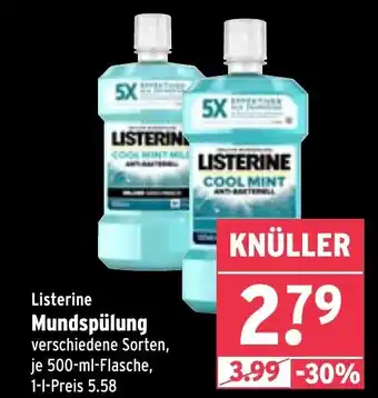 Wasgau Listerine Mundspülung Angebot