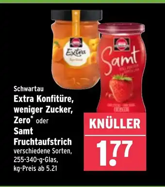 Wasgau Schwartau Extra Konfitüre, weniger Zucker, Zero oder Samt Fruchtaufstrich Angebot