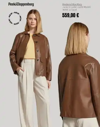 Peek & Cloppenburg Weekend Max Mara Jacke in Leder-Optik Modell 'KAYA' in hazel Angebot