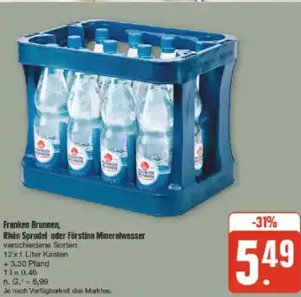 nah & gut Franken Brunnen, Rhön Sprudel oder Förstina Mineralwasser Angebot