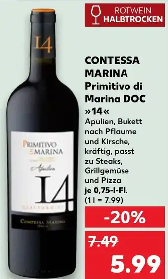 Kaufland CONTESSA MARINA Primitivo di Marina DOC 14 Angebot