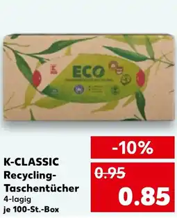 Kaufland K-CLASSIC Recycling- Taschentücher Angebot