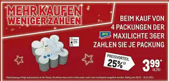 METRO Aro Maxilichte 36er Zahlen Sie Je Packung Angebot