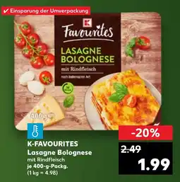 Kaufland K-FAVOURITES Lasagne Bolognese Angebot