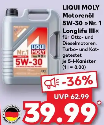 Kaufland LIQUI MOLY Motorenöl 5W-30 Nr. 1 Longlife III Angebot