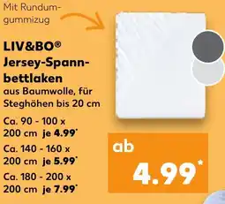 Kaufland LIV&BO Jersey-Spann- bettlaken Angebot