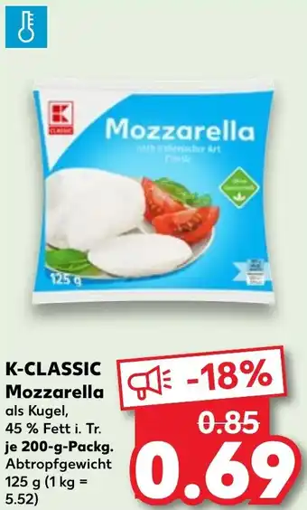 Kaufland K-CLASSIC Mozzarella Angebot