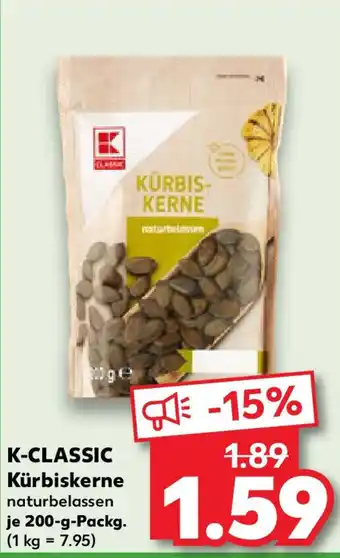 Kaufland K-CLASSIC Kürbiskerne Angebot