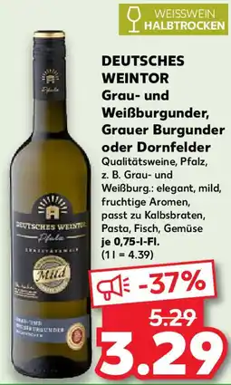 Kaufland DEUTSCHES WEINTOR Grau- und Weißburgunder, Grauer Burgunder oder Dornfelder Angebot