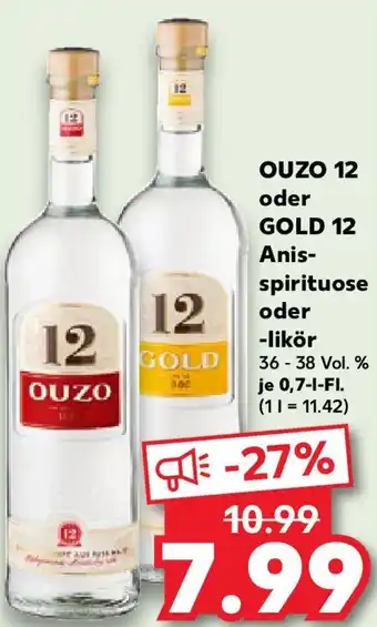 Kaufland OUZO 12 oder GOLD 12 Anis- spirituose -likör Angebot