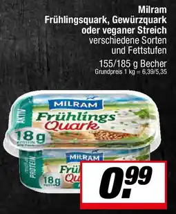 L. STROETMANN GROSSMARKT Milram Frühlingsquark, Gewürzquark oder veganer Streich Angebot