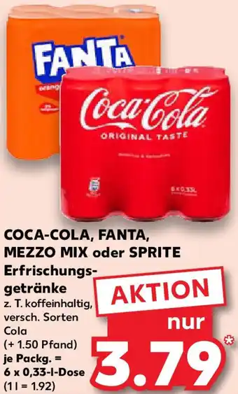 Kaufland COCA-COLA, FANTA, MEZZO MIX oder SPRITE Erfrischungs- getränke Angebot
