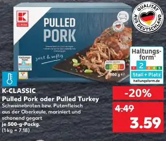 Kaufland K-CLASSIC Pulled Pork oder Pulled Turkey Angebot