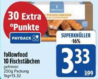 Edeka followfood 10 Fischstäbchen Angebot