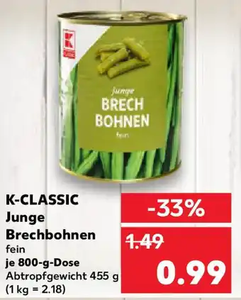 Kaufland K-CLASSIC Junge Brechbohnen Angebot