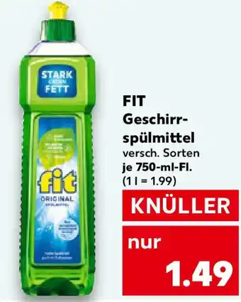 Kaufland FIT Geschirr- spülmittel Angebot