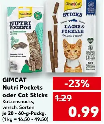 Kaufland GIMCAT Nutri Pockets oder Cat Sticks Angebot