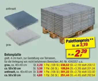 toom Baumarkt Betonplatte Angebot