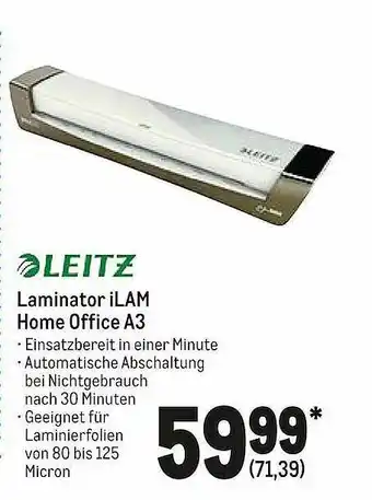 METRO Leitz Laminator Ilam Home Office A3 Angebot