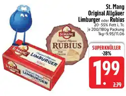 Edeka St. Mang Original Allgäuer Limburger oder Rubius Angebot