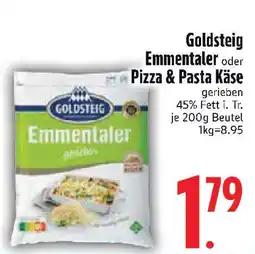 Edeka Goldsteig Emmentaler oder Pizza & Pasta Käse Angebot