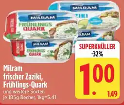 Edeka Milram frischer Zaziki, Frühlings-Quark Angebot