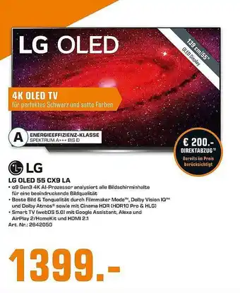 Saturn LG OLED 55 CX9 LA Angebot