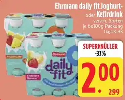 Edeka Ehrmann daily fit Joghurt- oder Kefirdrink Angebot