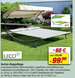 toom Baumarkt LECO Garten-Doppelliege Angebot