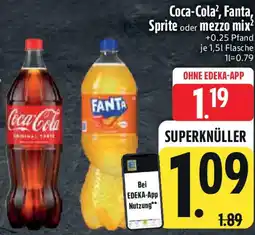 Edeka Coca-Cola, Fanta, Sprite oder mezzo mix Angebot