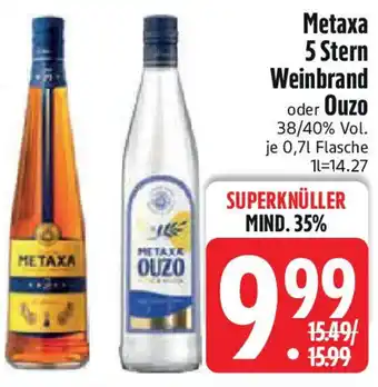 Edeka Metaxa 5 Stern Weinbrand oder Ouzo Angebot