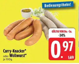 Edeka Curry-Knacker oder Wollwurst Angebot