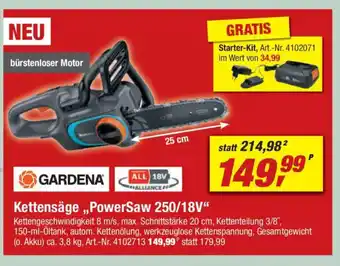 toom Baumarkt GARDENA Kettensäge,,PowerSaw 250/18V" Angebot