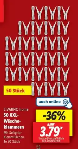 Lidl LIVARNO home 50 XXL- Wäsche- klammern Angebot