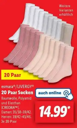 Lidl esmara/LIVERGY 20 Paar Socken Angebot