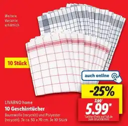 Lidl LIVARNO home 10 Geschirrtücher Angebot