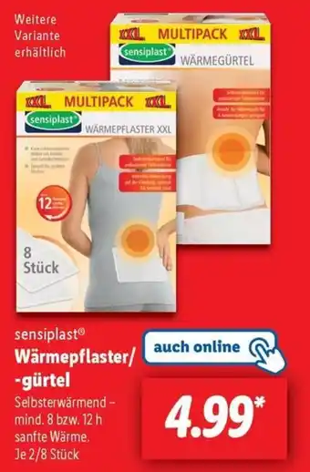 Lidl sensiplast Wärmepflaster/ -gürtel Angebot