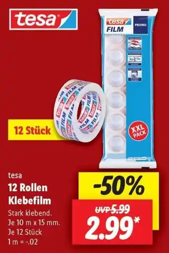 Lidl tesa 12 Rollen Klebefilm Angebot