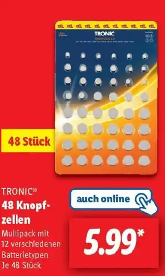 Lidl TRONIC 48 Knopf- zellen Angebot