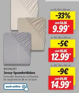 Lidl MICHALSKY Jersey-Spannbettlaken Angebot