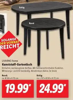 Lidl LIVARNO home Kunststoff-Gartentisch Angebot