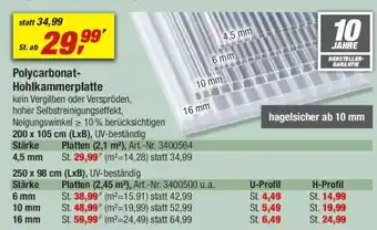 toom Baumarkt Polycarbonat- Hohlkammerplatte Angebot