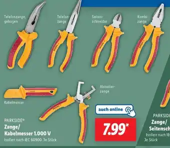 Lidl PARKSIDE Zange/ Kabelmesser 1.000 V Angebot