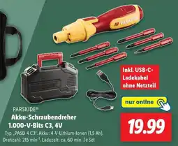 Lidl PARSKIDE Akku-Schraubendreher 1.000-V-Bits C3, 4V Angebot