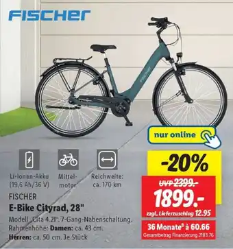 Lidl FISCHER E-Bike Cityrad, 28" Angebot