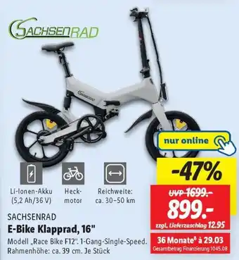 Lidl SACHSENRAD E-Bike Klapprad, 16" Angebot