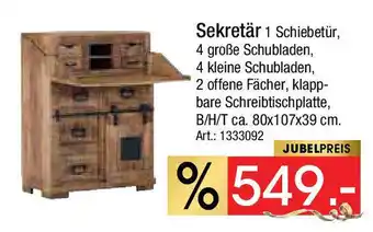 Zurbrüggen Sekretär 1 Schiebetür Angebot