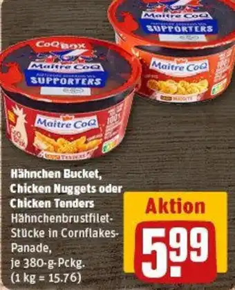 REWE Hähnchen Bucket, Chicken Nuggets oder Chicken Tenders Angebot