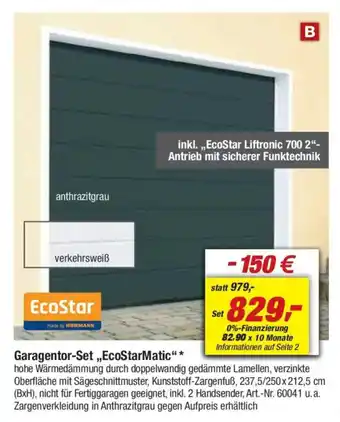 toom Baumarkt EcoStar Garagentor-Set „,EcoStarMatic"* Angebot