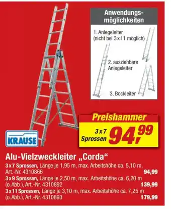 toom Baumarkt KRAUSE Alu-Vielzweckleiter,,Corda" Angebot